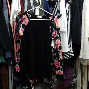 Twenty Second Floral Arm Baseball Tee